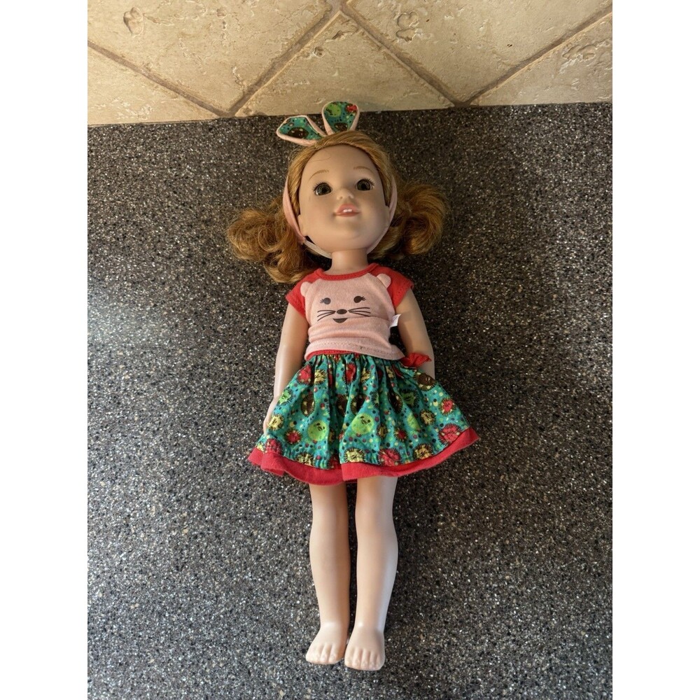 14.5" American Girl "Willa" Doll: Curly Red Hair, First Meet Outfit Wellie